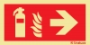 Señal de equipo de lucha contra incendio con el pictograma de extintor y flecha horizontal a la derecha