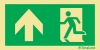 Señal fotoluminiscente de evacuación según la norma ISO 7010 con el pictograma de dirección de evacuación y flecha vertical hacia arriba