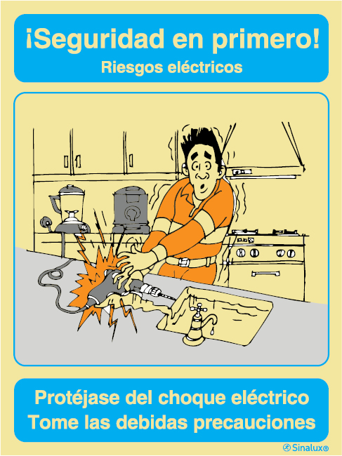 Señal de sensibilización para la seguridad en riesgos eléctricos