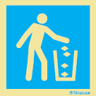 Señal informativa con el pictograma de bote de basura