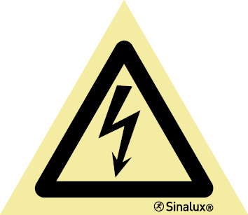 Señal en vinilo autoadhesivo de peligro con el pictograma y texto de riesgo eléctrico