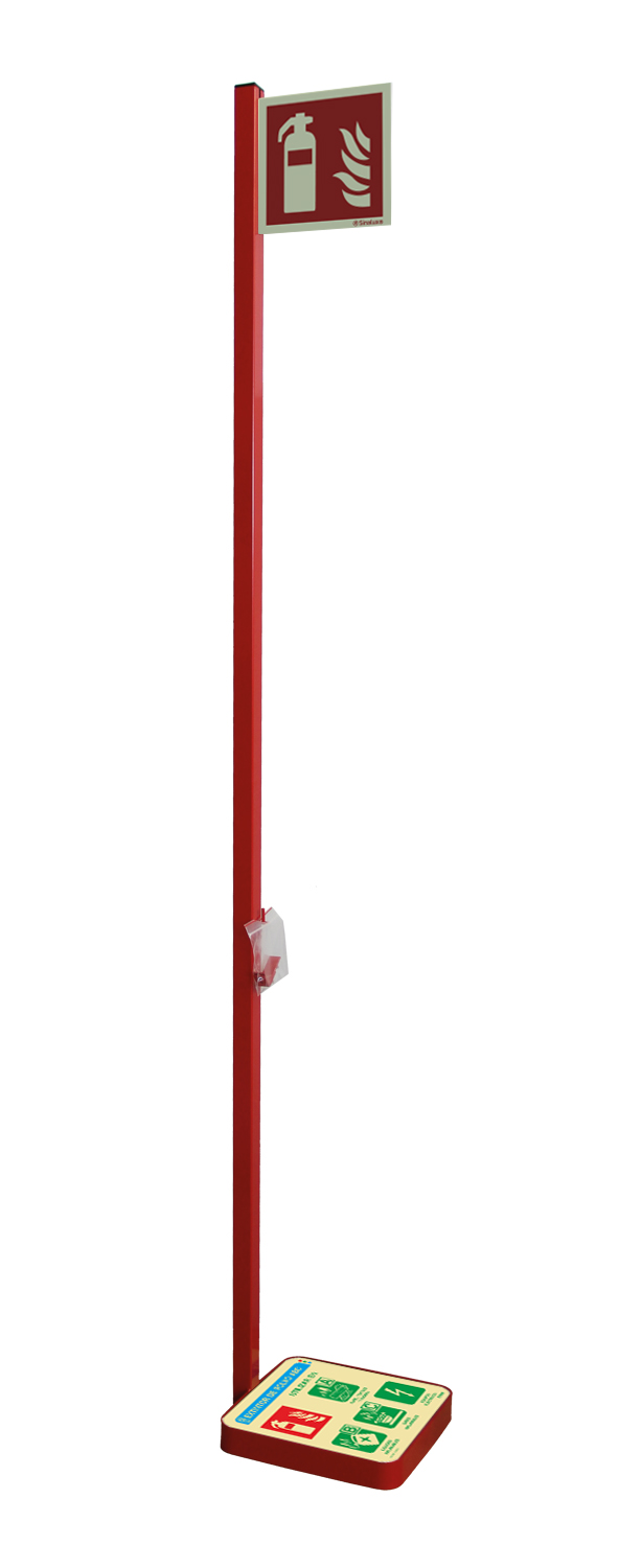 Posicionador P3 para extintores de polvo en color rojo