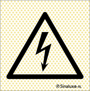 Banda reflectoluminiscente de peligro con el pictograma de riesgo eléctrico