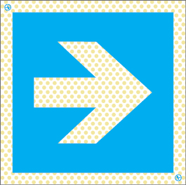 Señal reflectoluminiscente informativa con el pictograma de flecha horizontal