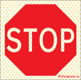 Señal reflectoluminiscente para aparcamientos con el pictograma de STOP