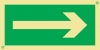 Señal de evacuación con flecha hacia la derecha según exigencia del RD 485/1997