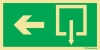 Señal de evacuación con el pictograma de SALIDA y con flecha horizontal a la izquierda según exigencia de la norma UNE 23-034