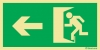 Señal de evacuación con el pictograma de SALIDA DE EMERGENCIA y flecha horizontal a la izquierda según exigencia de la norma UNE 23-034