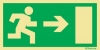 Señal de evacuación con flecha horizontal hacia la izquierda según exigencia de la norma UNE 23-034