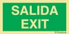 Señal de evacuación con el texto SALIDA/EXIT