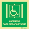 Señal de evacuación para ascensores de personas con discapacidad