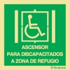 Señal de evacuación para ascensores a zonas de refugio de personas con discapacidad