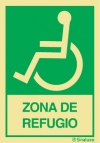 Señal de evacuación de ZONA DE REFUGIO para personas con discapacidad