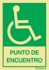 Señal de evacuación de PUNTO DE ENCUENTRO para personas con discapacidad