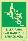 Señal de evacuación de SILLA DE EMERGENCIA para personas con discapacidad