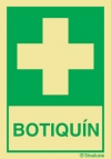Señal de equipos de emergencia con el pictograma de BOTEQUÍN y texto