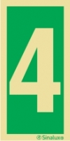 Señal de equipos de emergencia con el número 4