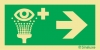 Señal de equipos de emergencia con el pictograma de LAVAOJOS DE EMERGENCIA y flecha horizontal a la derecha