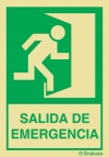 Señal de evacuación con el pictograma y texto de SALIDA DE EMERGENCIA