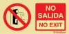 Señal de evacuación con el pictograma y texto de NO SALIDA NO EXIT