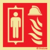 Señal de equipo de lucha contra incendio con el pictograma de ascensor para los servicios de emergencia