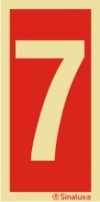 Señal de equipo de lucha contra incendio con el número 7