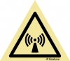 Señal de peligro con el pictograma de radiaciones no ionizantes