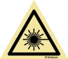 Señal de peligro con el pictograma de radiaciones laser