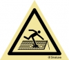 Señal de peligro con el pictograma de suelo frágil