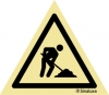 Señal de peligro con el pictograma de zona de obras