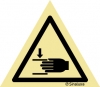 Señal de peligro con el pictograma de atención a las manos