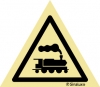 Señal de peligro con el pictograma de paso de trenes