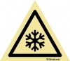 Señal de peligro con el pictograma de baja temperatura