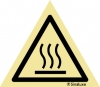 Señal de peligro con el pictograma de superficies calientes