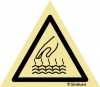 Señal de peligro con el pictograma de líquidos a alta temperatura