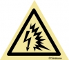 Señal de peligro con el pictograma de riesgo de arco eléctrico