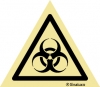 Señal de peligro con el pictograma de riesgo biológico