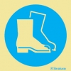 Señal de obligación con el pictograma de obligatorio el uso de calzado de seguridad
