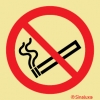 Señal de prohibición con el pictograma de prohibido fumar