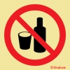 Señal de prohibición con el pictograma de prohibido el consumo de bebidas alcohólicas