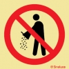 Señal de prohibición con el pictograma de prohibido arrojar objectos al suelo