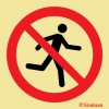 Señal de prohibición con el pictograma de prohibido correr