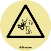 Pegatina autoadhesiva de peligro con el pictograma de riesgo de atrapamiento