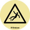 Pegatina autoadhesiva de peligro con el pictograma de caídas a distinto nivel