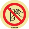Pegatina autoadhesiva de prohibición con el pictograma de prohibido conectar sin autorización