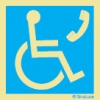 Señal informativa con el pictograma de teléfono para personas con discapacidad motora