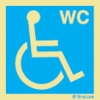 Señal informativa con el pictograma de aseos para personas con discapacidad