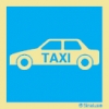 Señal informativa con el pictograma de zona de taxis