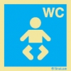 Señal informativa con el pictograma de zona de aseos para bebés