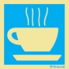 Señal informativa con el pictograma de cafetería